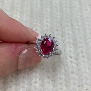 RUBY RED OVAL CUBIC ZIRCONIA
